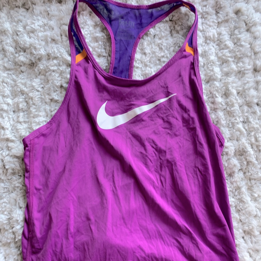 Womens Purple and Orange Nike Workout Tank Top